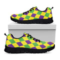 Mardi Gras Fat Tuesday Argyle Print Black Running Shoes
