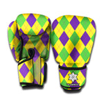 Mardi Gras Fat Tuesday Argyle Print Boxing Gloves