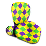 Mardi Gras Fat Tuesday Argyle Print Boxing Gloves