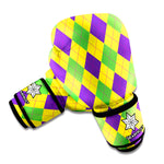 Mardi Gras Fat Tuesday Argyle Print Boxing Gloves