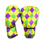 Mardi Gras Fat Tuesday Argyle Print Boxing Gloves