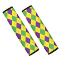 Mardi Gras Fat Tuesday Argyle Print Car Seat Belt Covers