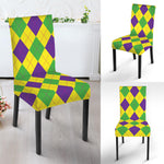 Mardi Gras Fat Tuesday Argyle Print Dining Chair Slipcover