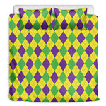 Mardi Gras Fat Tuesday Argyle Print Duvet Cover Bedding Set