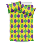Mardi Gras Fat Tuesday Argyle Print Duvet Cover Bedding Set