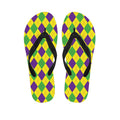 Mardi Gras Fat Tuesday Argyle Print Flip Flops