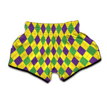 Mardi Gras Fat Tuesday Argyle Print Muay Thai Boxing Shorts