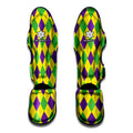 Mardi Gras Fat Tuesday Argyle Print Muay Thai Shin Guards