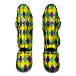 Mardi Gras Fat Tuesday Argyle Print Muay Thai Shin Guard