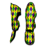 Mardi Gras Fat Tuesday Argyle Print Muay Thai Shin Guard