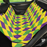 Mardi Gras Fat Tuesday Argyle Print Pet Car Back Seat Cover