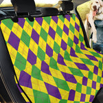 Mardi Gras Fat Tuesday Argyle Print Pet Car Back Seat Cover