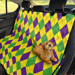 Mardi Gras Fat Tuesday Argyle Print Pet Car Back Seat Cover