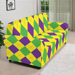 Mardi Gras Fat Tuesday Argyle Print Sofa Cover