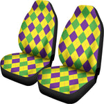 Mardi Gras Fat Tuesday Argyle Print Universal Fit Car Seat Covers