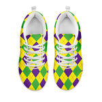 Mardi Gras Fat Tuesday Argyle Print White Sneakers