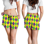 Mardi Gras Fat Tuesday Argyle Print Women's Shorts