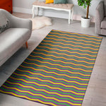 Mardi Gras Fat Tuesday Chevron Print Area Rug