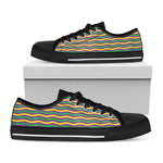 Mardi Gras Fat Tuesday Chevron Print Black Low Top Shoes