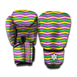 Mardi Gras Fat Tuesday Chevron Print Boxing Gloves