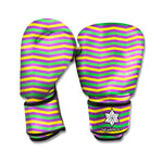 Mardi Gras Fat Tuesday Chevron Print Boxing Gloves