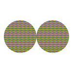 Mardi Gras Fat Tuesday Chevron Print Car Coasters