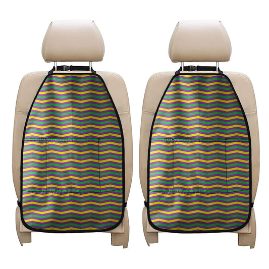 Mardi Gras Fat Tuesday Chevron Print Car Seat Organizers