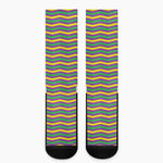 Mardi Gras Fat Tuesday Chevron Print Crew Socks