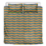 Mardi Gras Fat Tuesday Chevron Print Duvet Cover Bedding Set