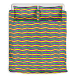 Mardi Gras Fat Tuesday Chevron Print Duvet Cover Bedding Set