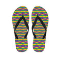 Mardi Gras Fat Tuesday Chevron Print Flip Flops