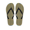 Mardi Gras Fat Tuesday Chevron Print Flip Flops