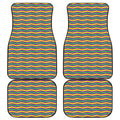 Mardi Gras Fat Tuesday Chevron Print Front and Back Car Floor Mats
