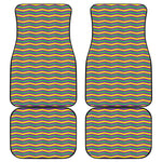 Mardi Gras Fat Tuesday Chevron Print Front and Back Car Floor Mats