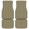 Mardi Gras Fat Tuesday Chevron Print Front and Back Car Floor Mats