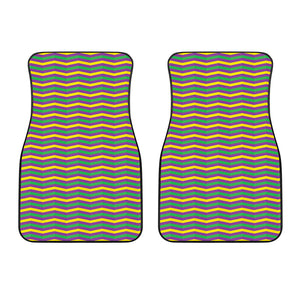 Mardi Gras Fat Tuesday Chevron Print Front Car Floor Mats