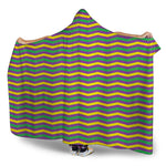 Mardi Gras Fat Tuesday Chevron Print Hooded Blanket