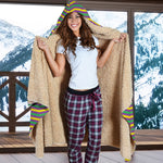Mardi Gras Fat Tuesday Chevron Print Hooded Blanket