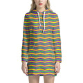 Mardi Gras Fat Tuesday Chevron Print Pullover Hoodie Dress