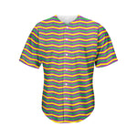Mardi Gras Fat Tuesday Chevron Print Men's Baseball Jersey