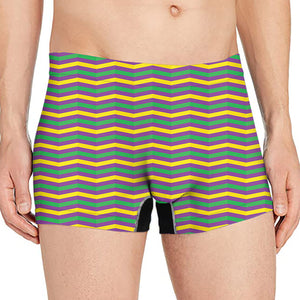 Mardi Gras Fat Tuesday Chevron Print Men's Boxer Briefs