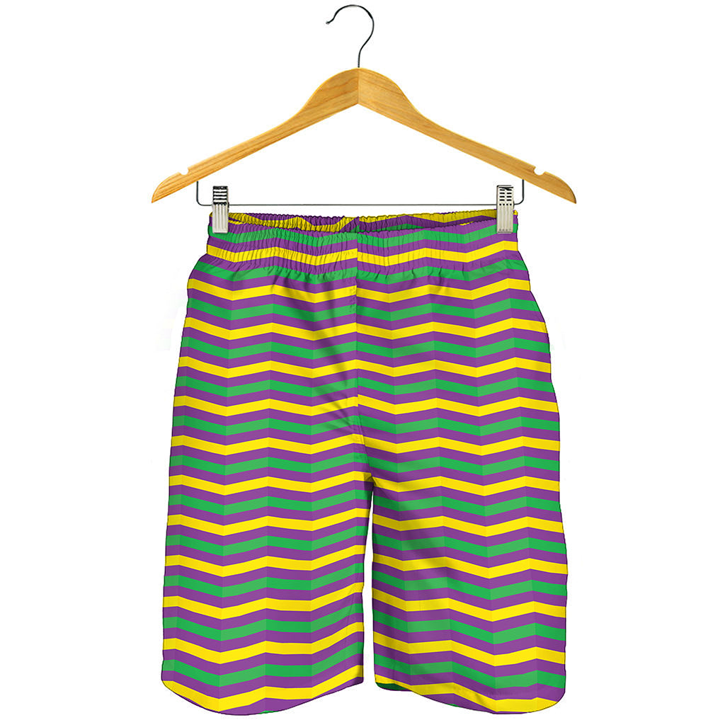 Mardi Gras Fat Tuesday Chevron Print Men's Shorts