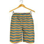 Mardi Gras Fat Tuesday Chevron Print Men's Shorts