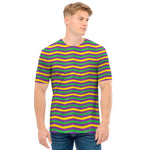 Mardi Gras Fat Tuesday Chevron Print Men's T-Shirt