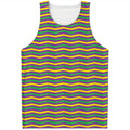 Mardi Gras Fat Tuesday Chevron Print Men's Tank Top