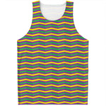 Mardi Gras Fat Tuesday Chevron Print Men's Tank Top