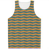 Mardi Gras Fat Tuesday Chevron Print Men's Tank Top