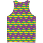 Mardi Gras Fat Tuesday Chevron Print Men's Tank Top