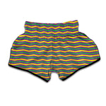 Mardi Gras Fat Tuesday Chevron Print Muay Thai Boxing Shorts