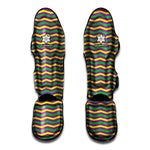 Mardi Gras Fat Tuesday Chevron Print Muay Thai Shin Guard